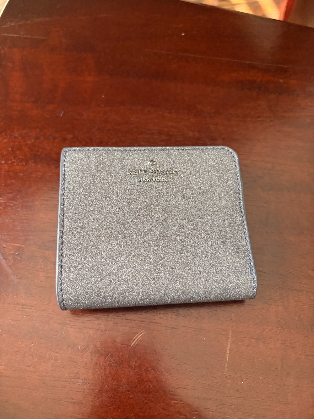 kate spade Silver Glitter Bifold Card Holder